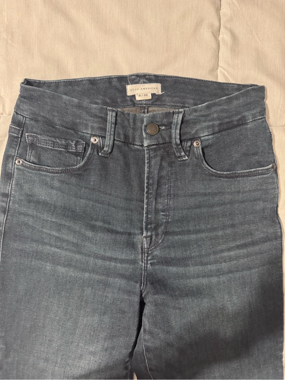 Good American High-Rise Skinny Jeans in Dark Indigo Wash